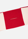 A close-up detail image of the Ecru/Red Soft Wool Deluxe Football Scarf on a solid white background. The shot focuses on the rich texture of the soft wool blend fabric, knitted pattern, and high-quality finishing along the edge.