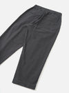 A back view of the Grey Liverpool Check Oxford Pant presented against a clean white studio background. The image displays the comfortable wide-leg cut, rear welt pockets, and grey check cotton-linen fabric construction.