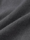 A close-up swatch image showcasing the fabric pattern of the Grey Liverpool Check Oxford Pant on a white background. The shot details the crisscross grey checked weave and natural texture of the cotton and linen blend material.
