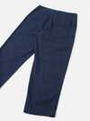 Back view of the Indigo Future Denim Grad Chino presented against a plain white background. The image details the rear buttoned-flap patch pockets, clean back seam, and rich indigo denim fabric shade.