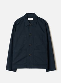 Navy Slub Sateen Ives Jacket