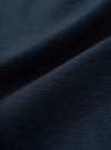 A close-up fabric swatch image showing the rich texture and fine weave of the Navy Slub Sateen Fatigue Shirt. The macro shot fills the frame to emphasize the dark navy cotton slub sateen material.