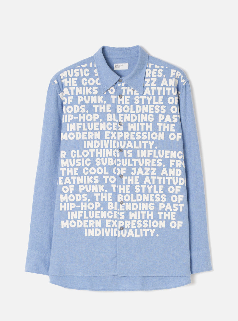 Front product view of the Sky Blue Monty Cotton Tencel Standard Shirt set against a plain white background, featuring the traditional button placket, collar, and single chest pocket.