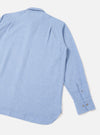 Back product view of the Sky Blue Monty Cotton Tencel Standard Shirt on a plain white studio background, showing the shoulder seam construction, rear yoke, and clean straight hem.