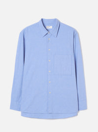 Blue Brushed Flannel Square Pocket Shirt