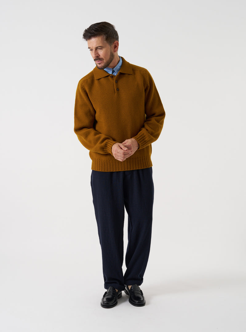 Dark Navy Robin Wool Mix Lindberg Pant