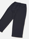 Back view of the Dark Navy Robin Wool Mix Lindberg Pant presented against a clean light background, showing the rear flap jetted pockets, relaxed seat, and neat turn-up hem details.