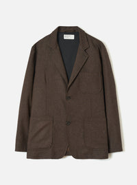 Brown Recycled Italian Tweed Two Button Jacket