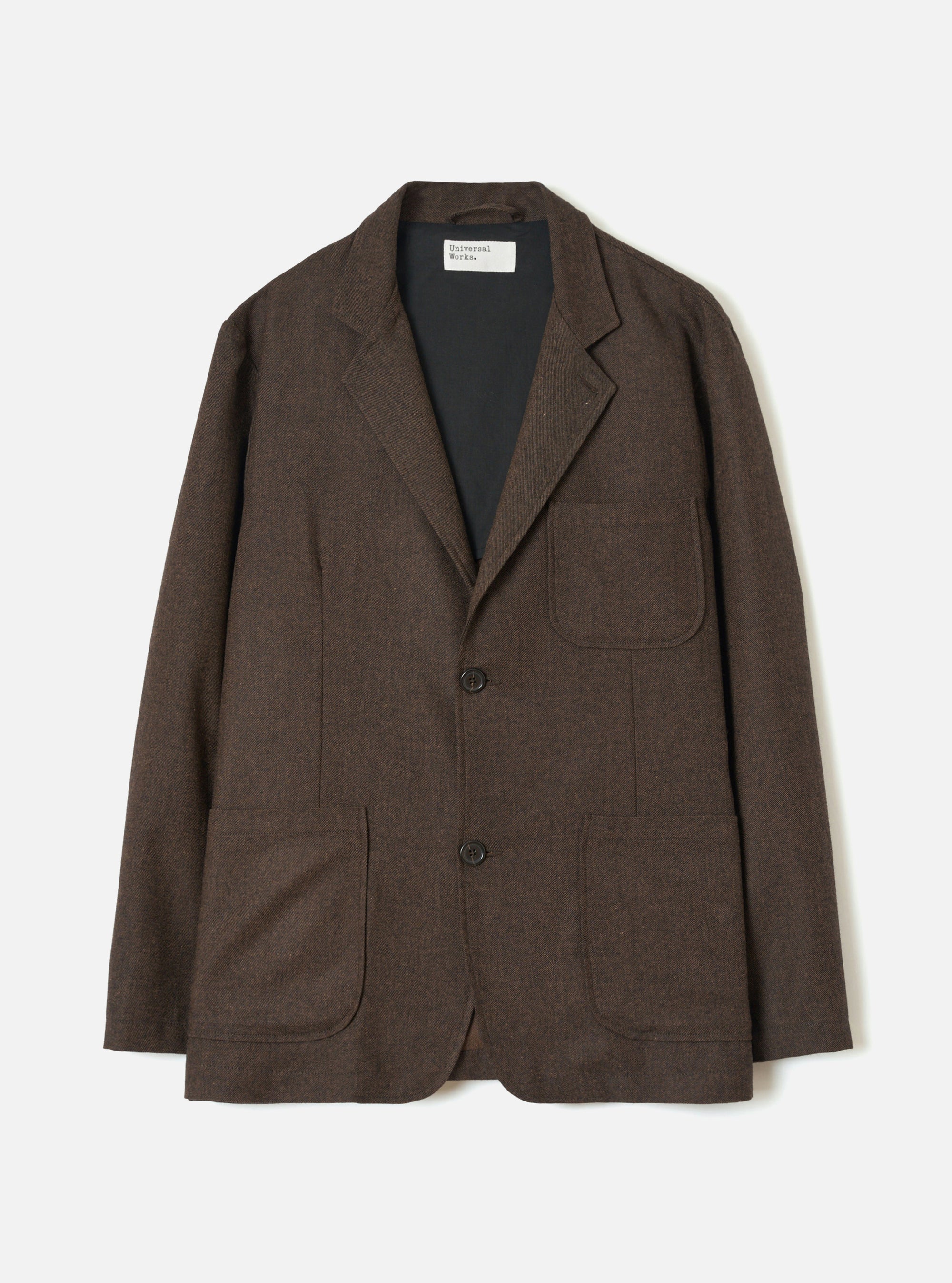 Brown Recycled Italian Tweed Two Button Jacket