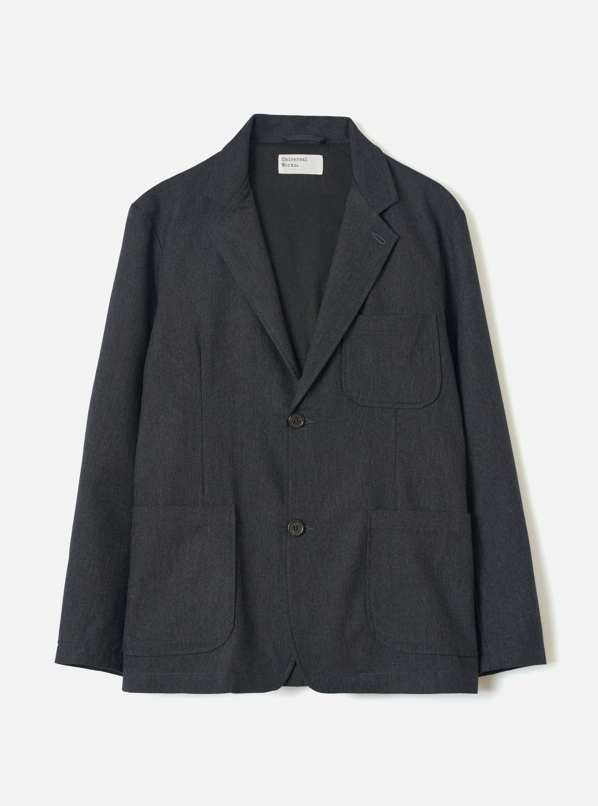 Charcoal Recycled Italian Tweed Two Button Jacket