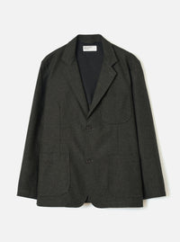 Olive Recycled Italian Tweed Two Button Jacket