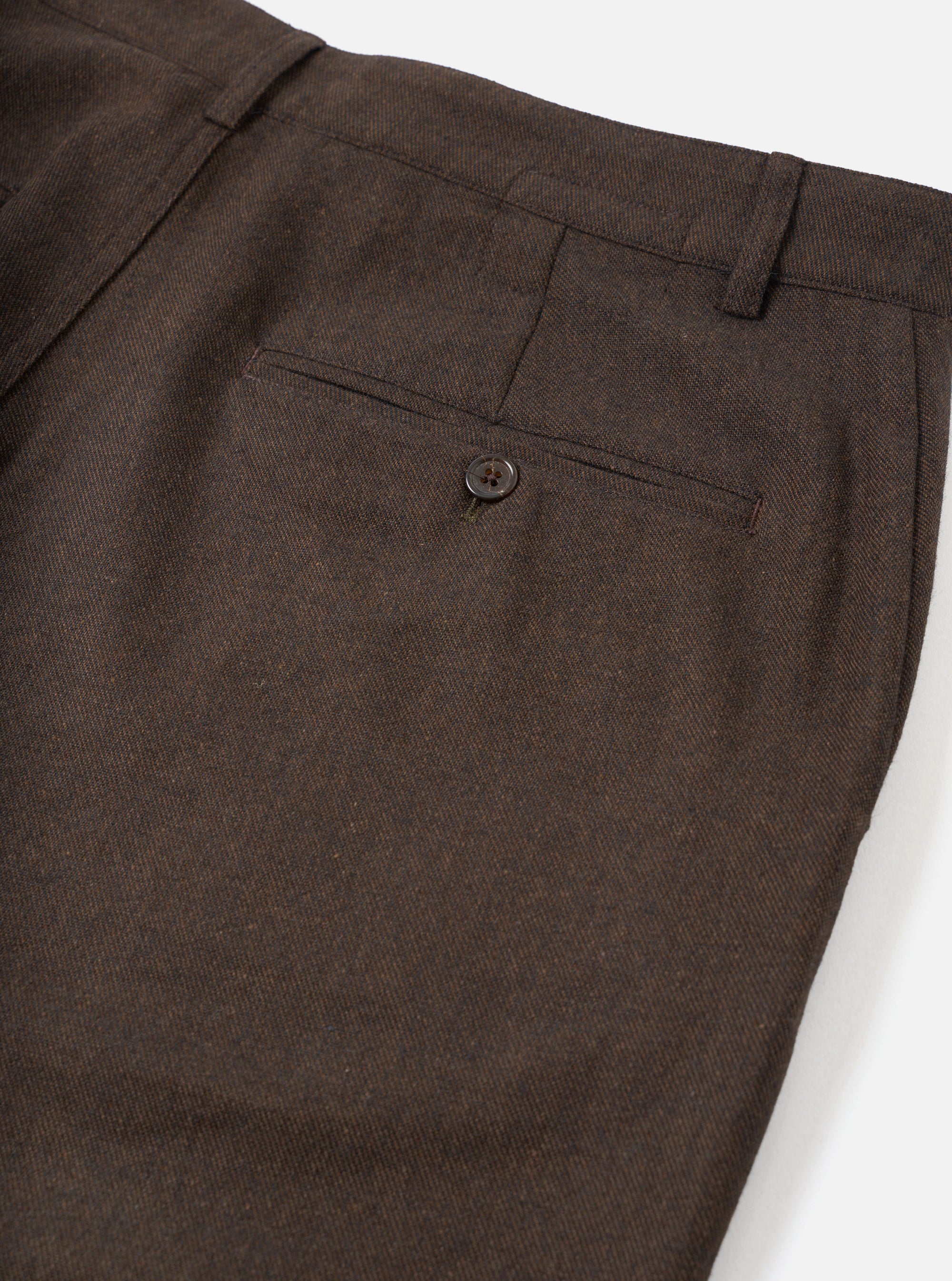 Brown Recycled Italian Tweed Military Chino