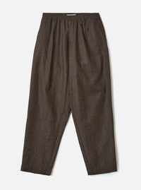 Brown Recycled Italian Tweed Pleated Track Pant