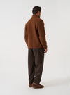 Brown Recycled Italian Tweed Pleated Track Pant