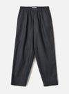 Charcoal Recycled Italian Tweed Pleated Track Pant