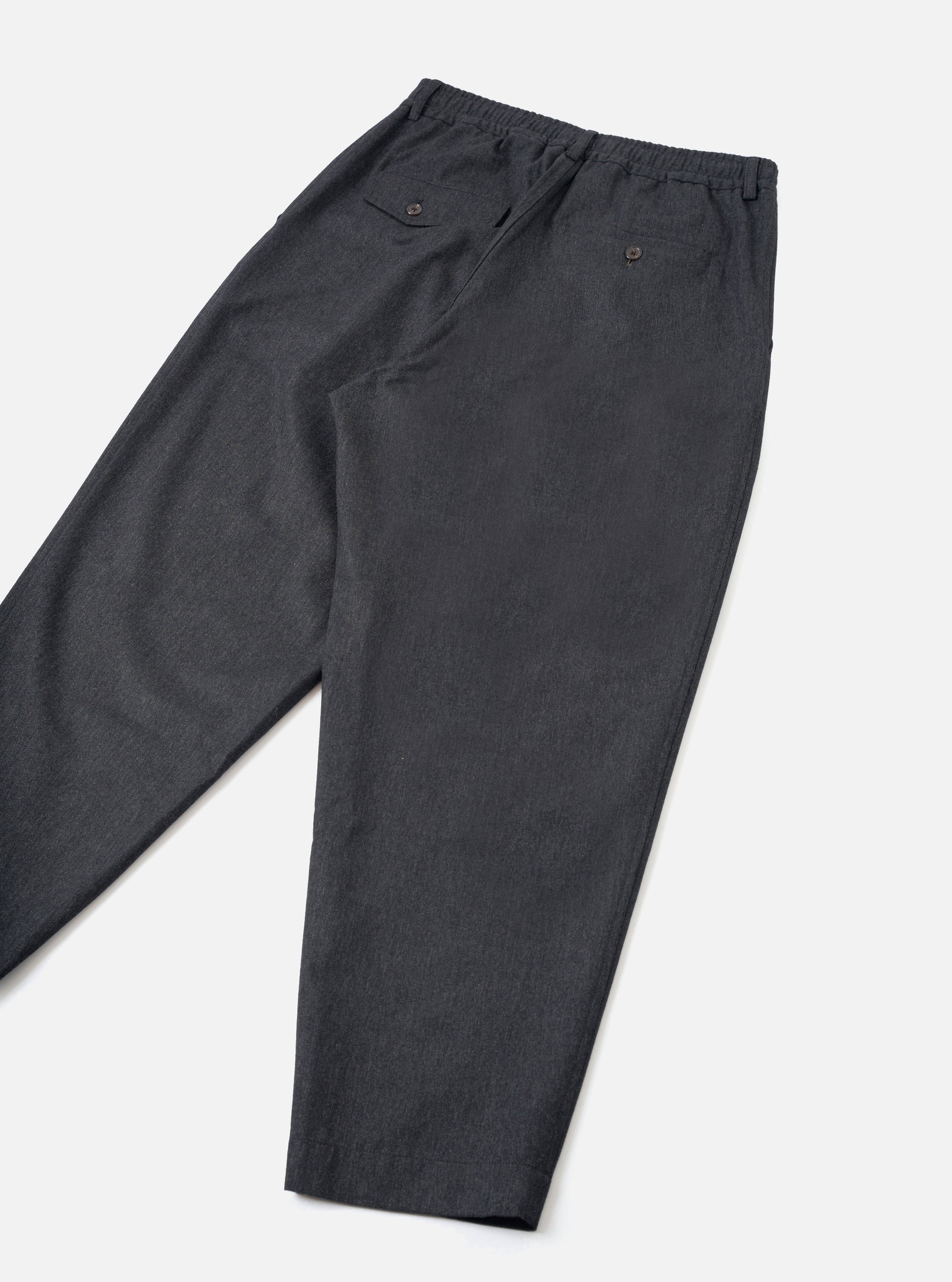 Charcoal Recycled Italian Tweed Pleated Track Pant