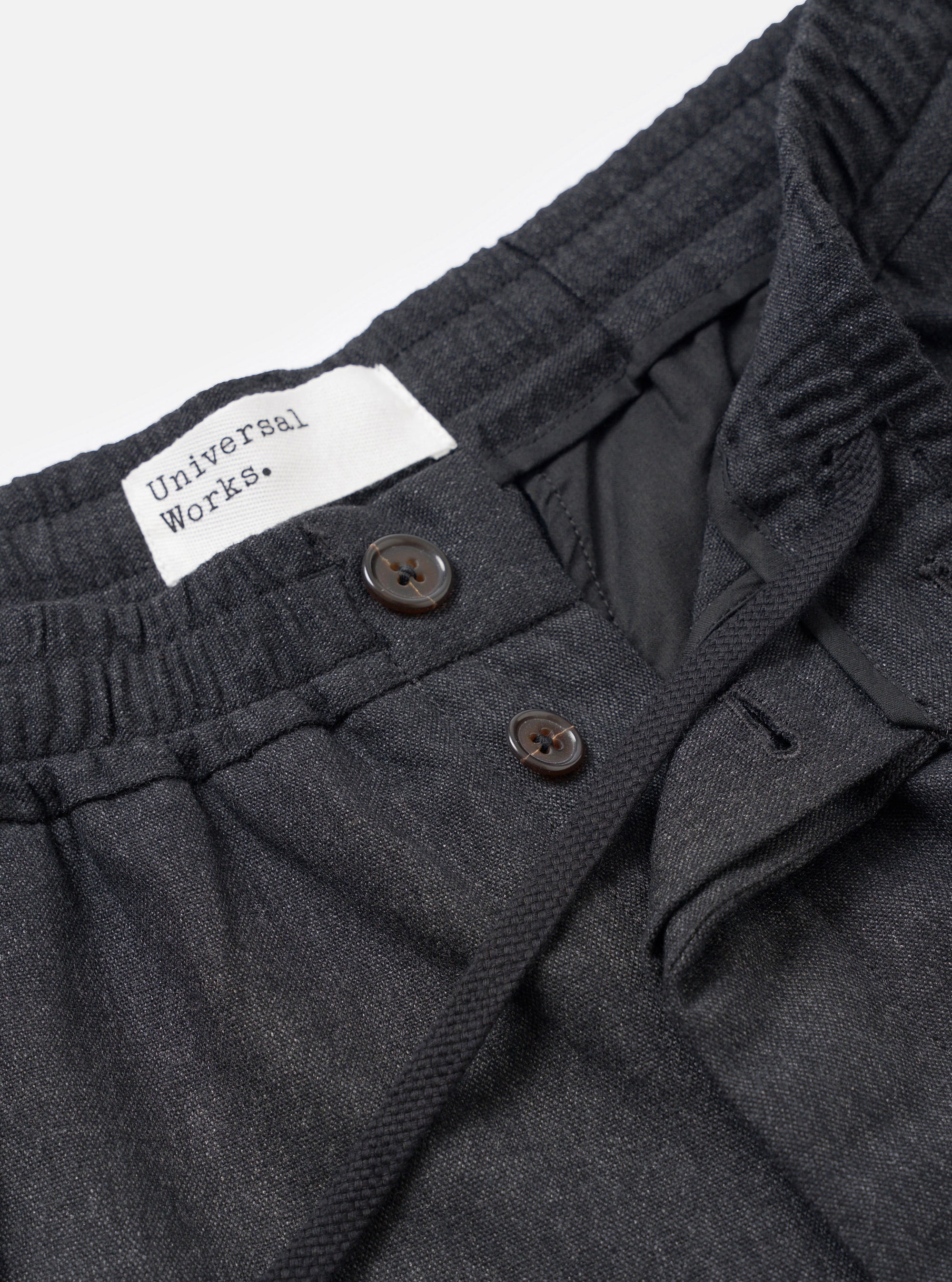 Charcoal Recycled Italian Tweed Pleated Track Pant