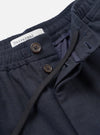 Navy Recycled Italian Tweed Pleated Track Pant