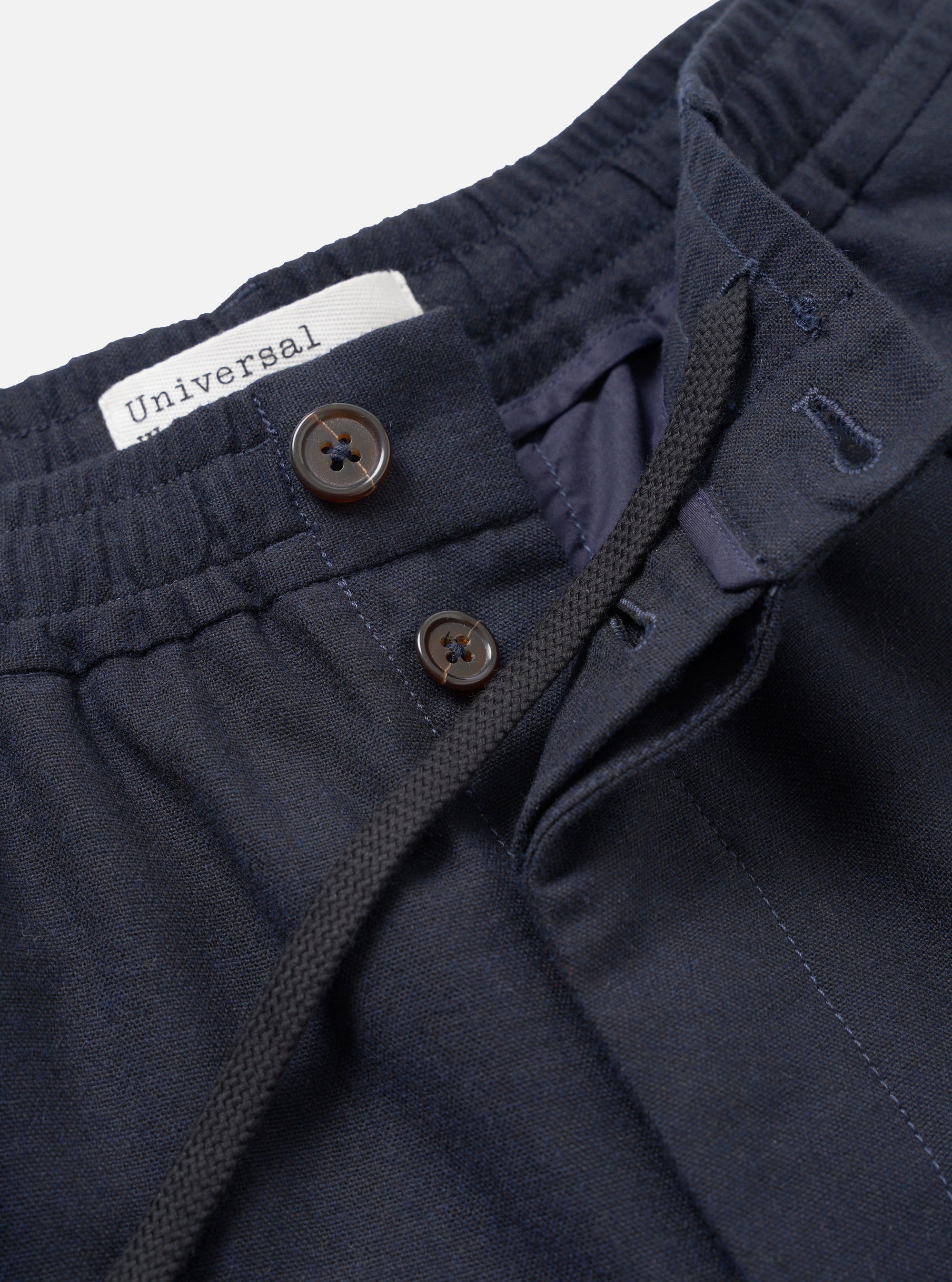 Navy Recycled Italian Tweed Pleated Track Pant