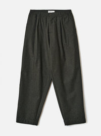 Olive Recycled Italian Tweed Pleated Track Pant