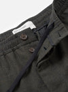 Olive Recycled Italian Tweed Pleated Track Pant