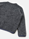 A back view of a model wearing the Navy/Pale Grey Losso Mohair Mix Cardigan against a plain neutral background, showcasing the fit, knit texture, soft mohair blend finish, and overall back silhouette of the piece.