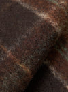 Close-up swatch image of the fabric used for the Brown Pino Wool Fleece Military Liner Jacket on a white background, highlighting the soft texture and fibers of the recycled wool-blend fleece.