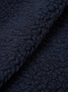 Close-up swatch photo displaying the rich dark navy fabric texture of the Navy Artic Fleece Hep Mountain Jacket on a clean white background, highlighting the dense fleece material weave.