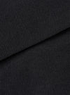 Close-up fabric swatch image of the Black Fine Cord Bakers Overshirt on a white background, detailing the distinct narrow ridges, soft texture, and deep black shade of the fine corduroy cotton material.