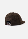 A detailed close-up shot of the Brown Galaxy Fleece Baseball Hat focusing on the textured fleece fabric surface, ventilation eyelets, and refined stitching against a neutral studio backdrop.
