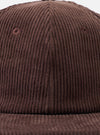 A rear view image of the Cacao Cord Baseball Hat set on a plain white background. The shot focuses on the adjustable back closure strap with a metal buckle and the ribbed corduroy texture of the cap.