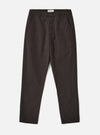 Front view shot of the Brown Micro Canvas Military Chino displayed on a clean studio background. The image showcases the straight leg silhouette, front waistband construction, classic chino pockets, and smooth brown cotton canvas texture.