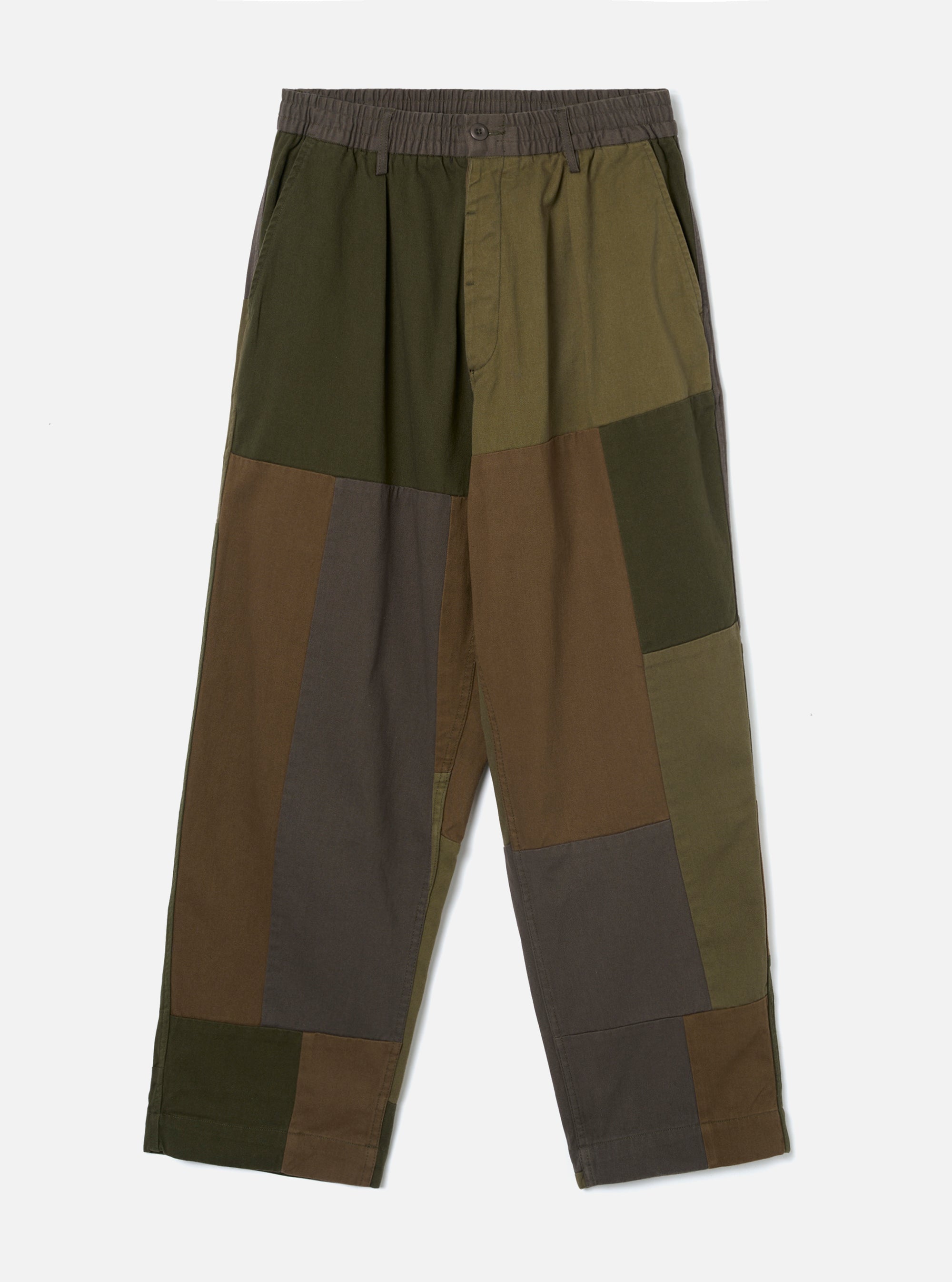 Olive Patchwork Twill Oxford Pant
