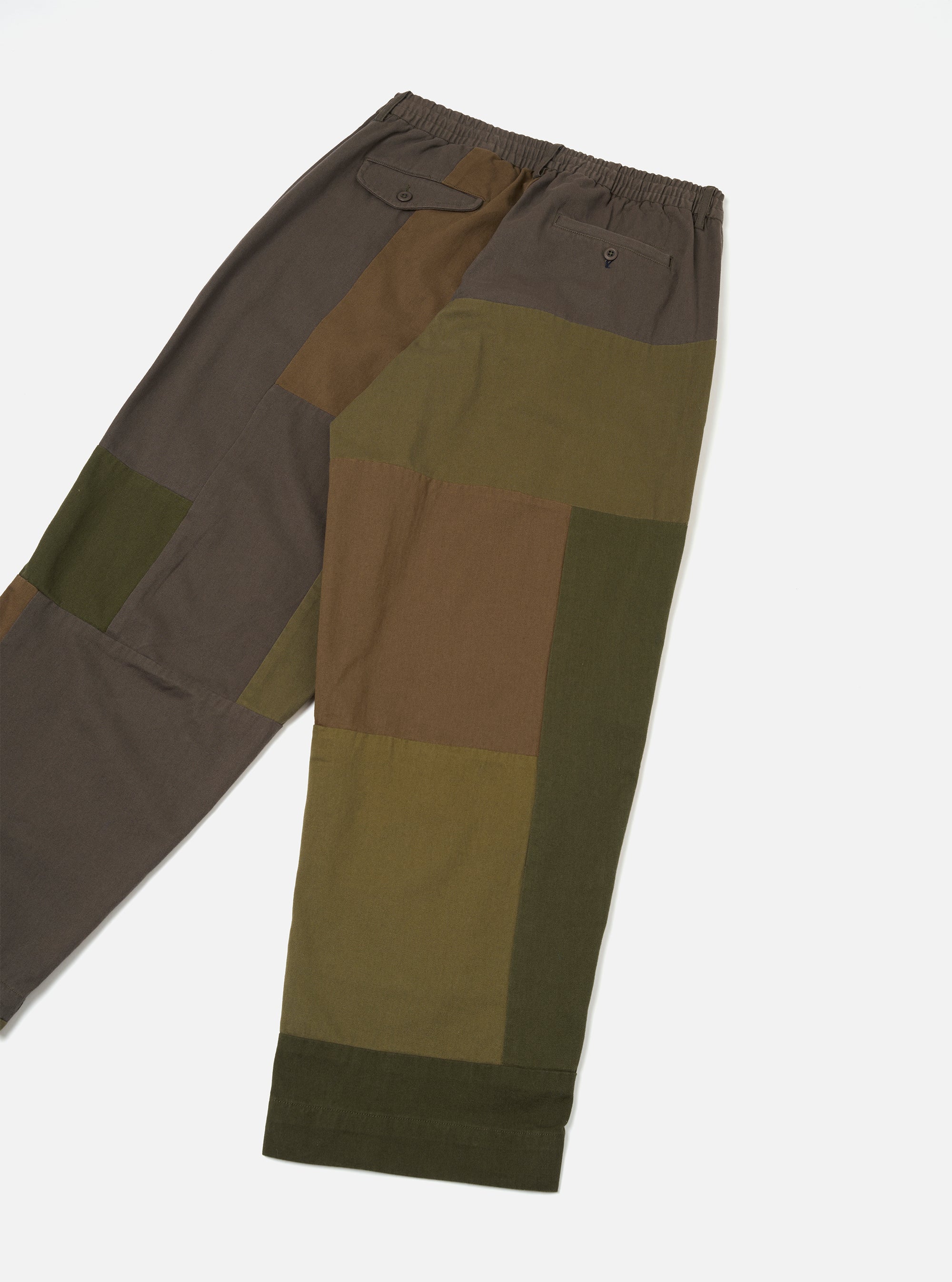 Olive Patchwork Twill Oxford Pant
