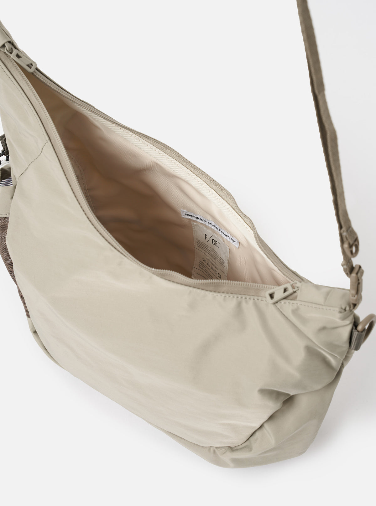F/CE.® Beige Textured Twill Horn Mini Shoulder Bag