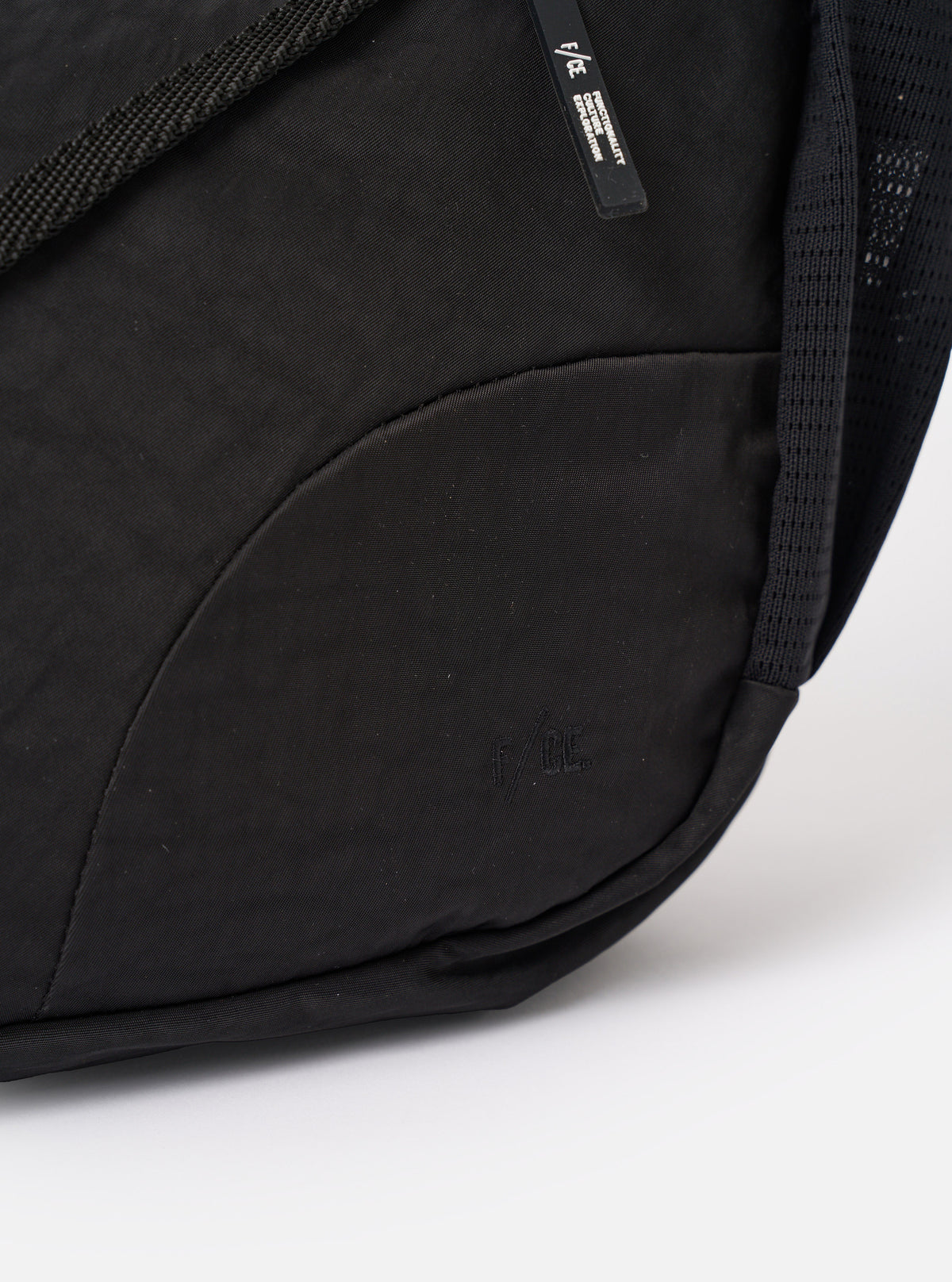 F/CE.® Black Textured Twill Horn Mini Shoulder Bag