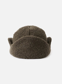 cableami® Olive Recycled Wool Flight Watch Cap