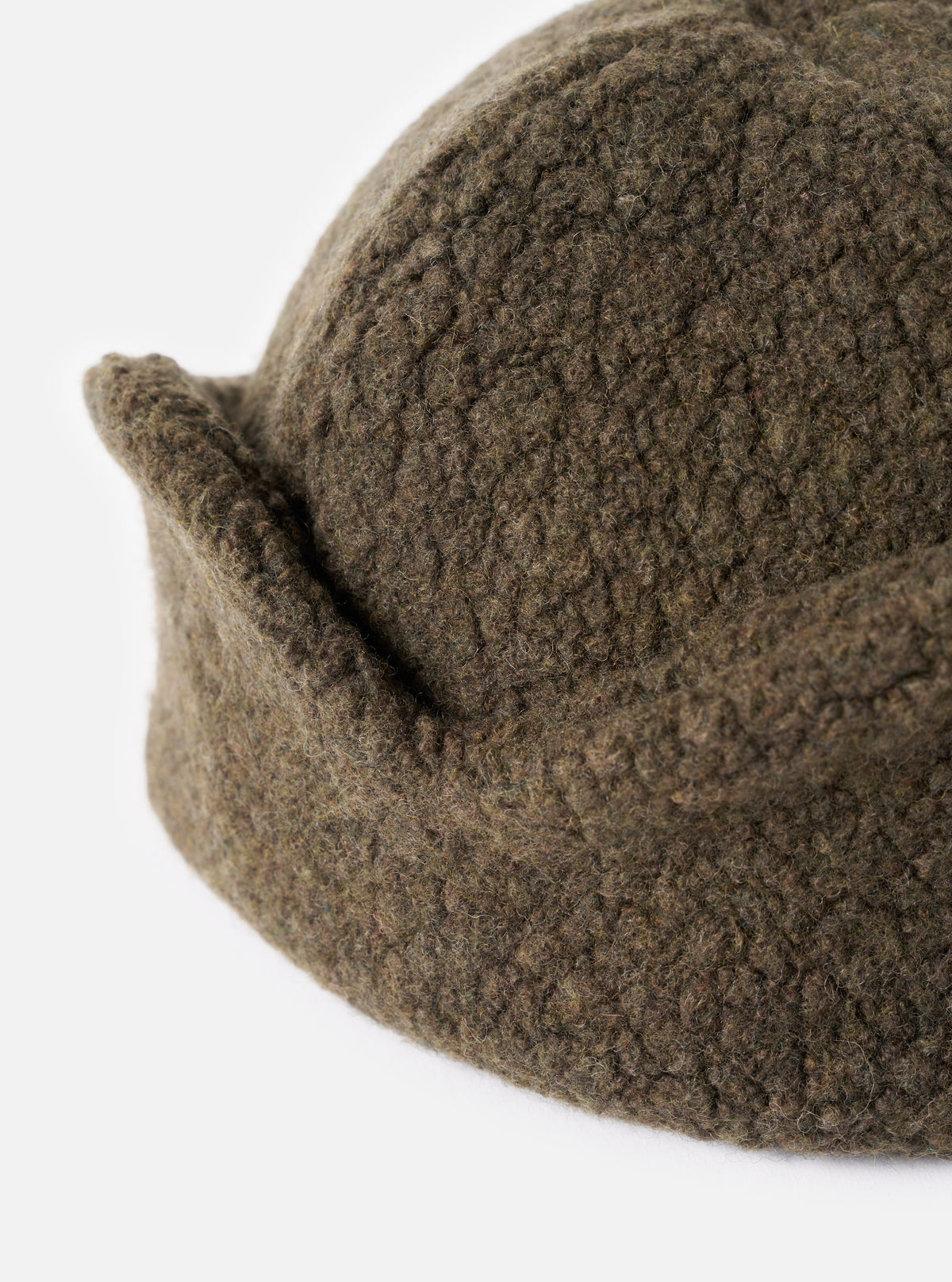 cableami® Olive Recycled Wool Flight Watch Cap