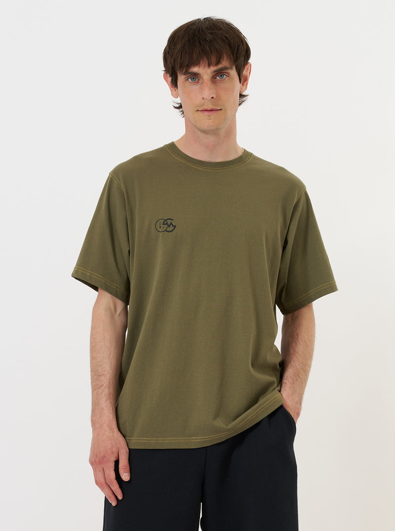 master-piece x Universal Works Olive Single Jersey Print Tee