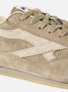 An angled front view of the Walsh x Universal Works Cob in Camel Leather on a plain background, focusing on the rounded toe box, tonal beige laces, and smooth leather panel construction across the upper.