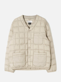 TAION x Universal Works Ice Grey Nylon Soft Shell Down Cardigan
