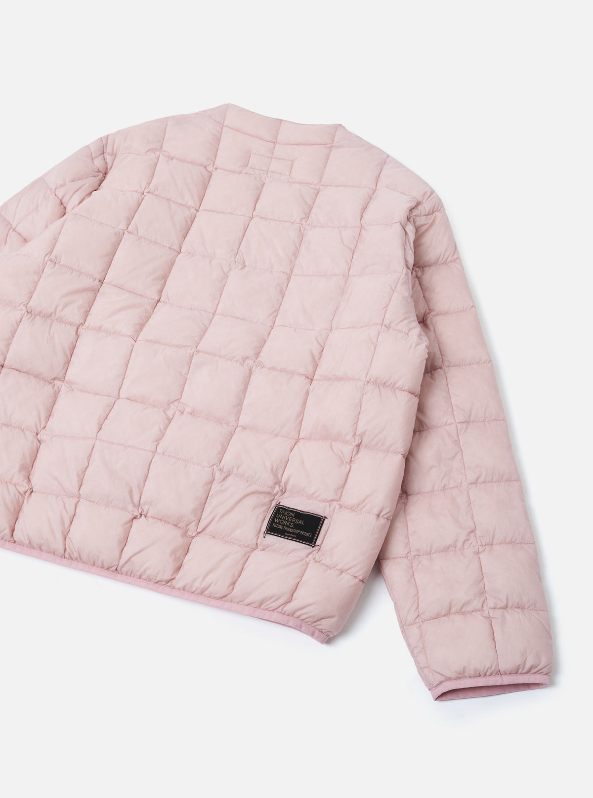 TAION x Universal Works Pink Nylon Soft Shell Down Cardigan