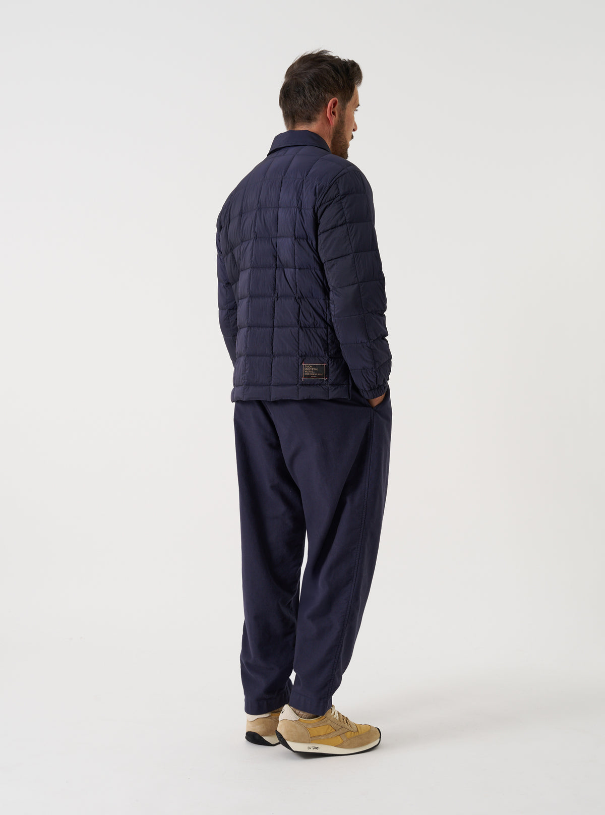 TAION x Universal Works Navy Nylon Soft Shell Down Rams Jacket