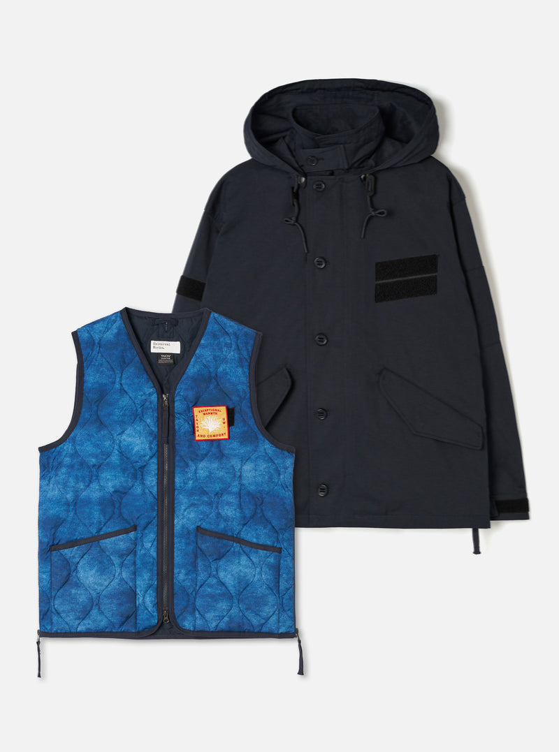 TAION x Universal Works Black/Cloud Camo Twill Down RAF Jacket