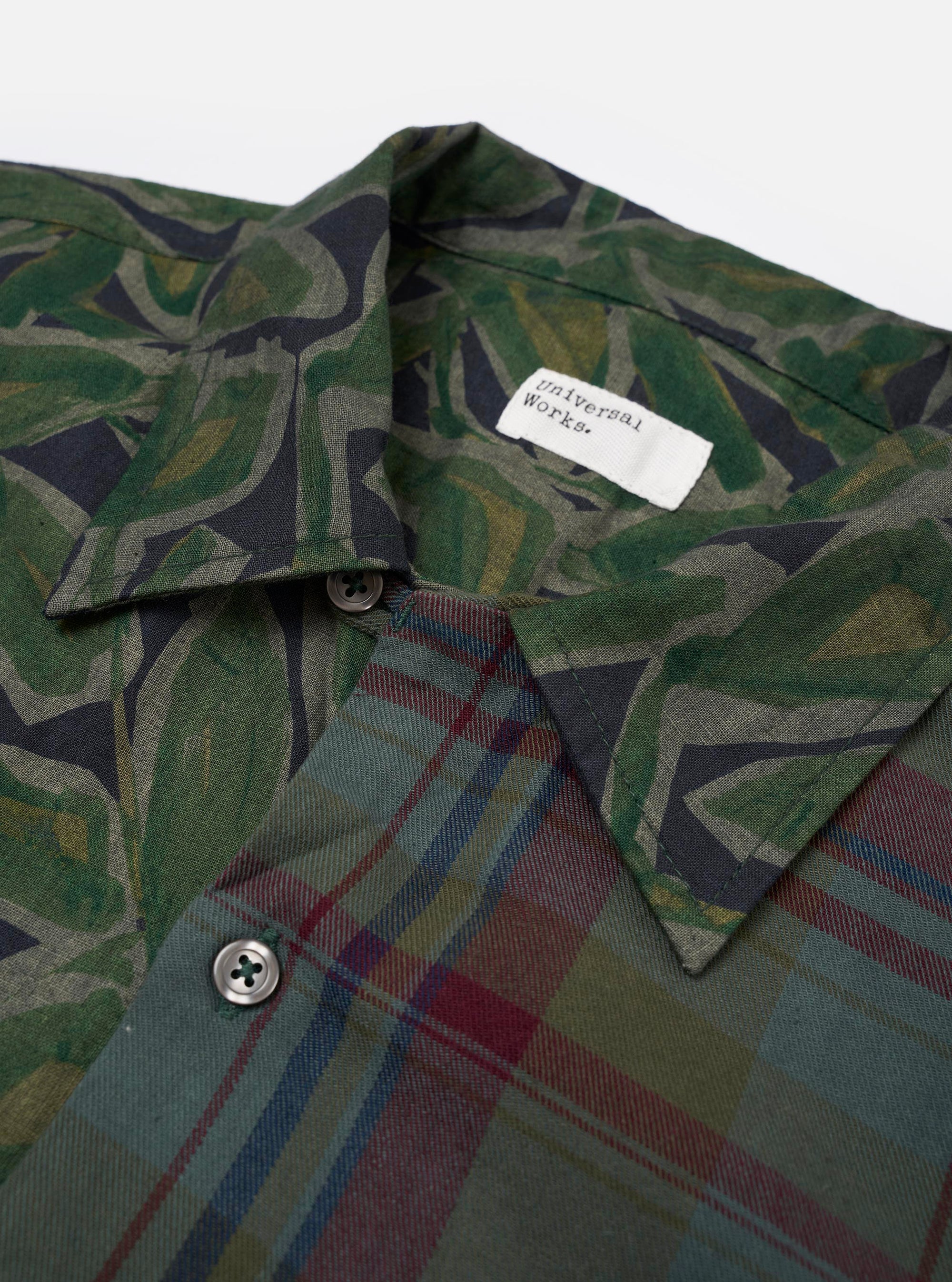 Limited Edition Olive Mixed Check Camp Shirt