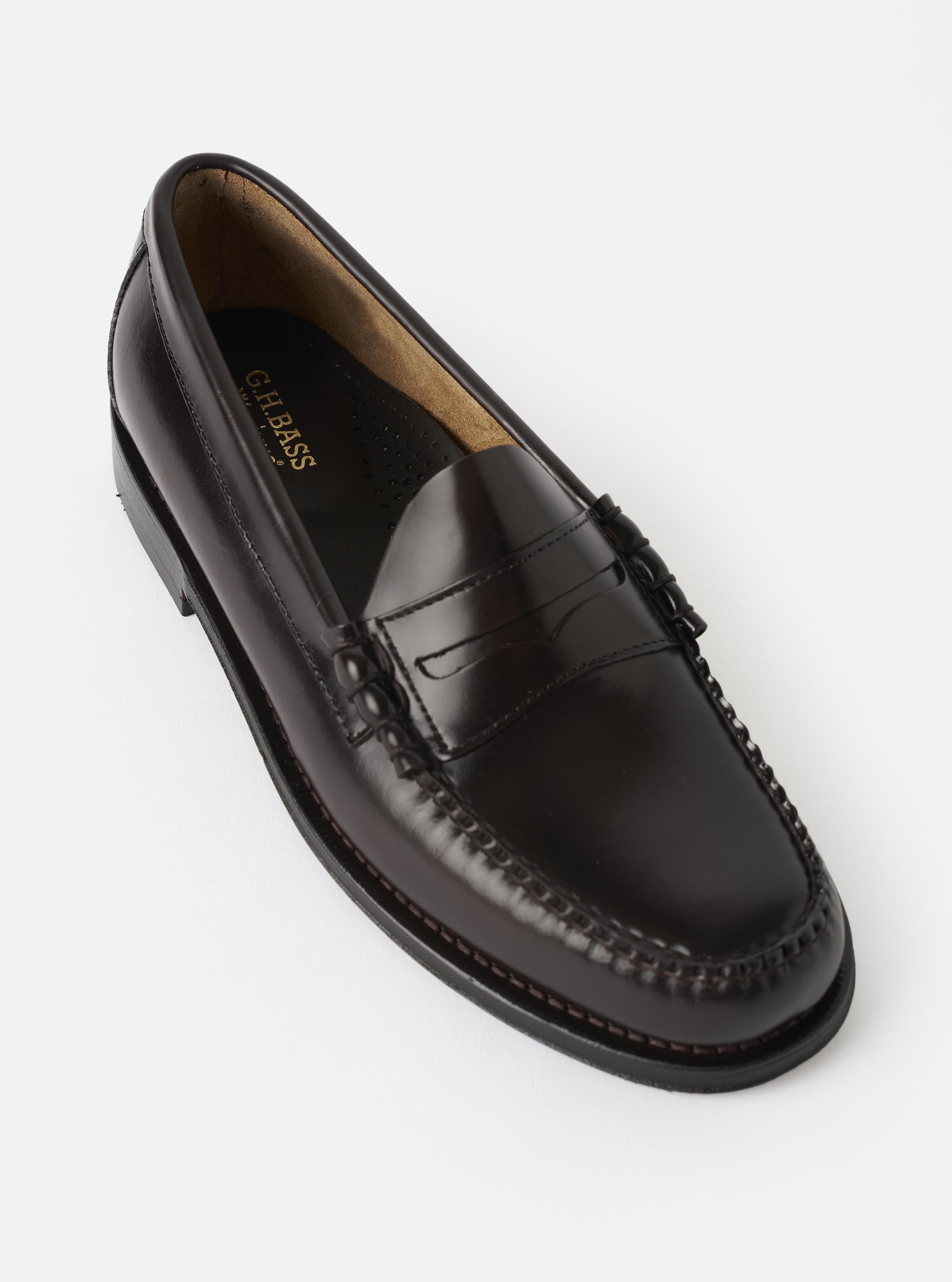 G.H.Bass Chocolate Leather Weejuns Heritage Larson Moc Penny Loafer
