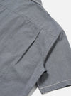 Close-up of the Grey End On End Cotton Utility SS Shirt showing the sleeve and shoulder detail. The shirt is on a white background.