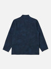 The Black/Indigo Denim Camo Kyoto Work Jacket on a white background. The jacket is denim with a camo pattern. The fit is relaxed and the material is durable.