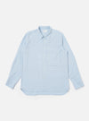 The Light Blue Brushed Marl Twill Square Pocket Shirt is displayed on a white background. The shirt is a light blue color and has a square pocket on the chest.