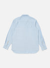 The back of a Light Blue Brushed Marl Twill Square Pocket Shirt laid flat on a white background. The shirt has long sleeves and a button-down collar.